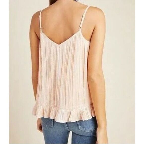 ANTHROPOLOGIE Pink Sequin Cami Size 2 Summer Disco - Picture 2 of 6